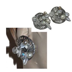 【送料無料】ジュエリー・アクセサリー タラタイヤリングクリップシルバーメッキジュエルクリスタルチャームtaratata grosses boucles doreilles clips plaque argent breloques cristal bijou