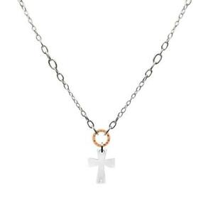 【送料無料】ジュエリー・アクセサリー コラーナドナレベッカアッキオブロンゾクローチェロゼイタリアcollana donna rebecca xmakxx88 acciaio bronzo croce rose made in italy cross