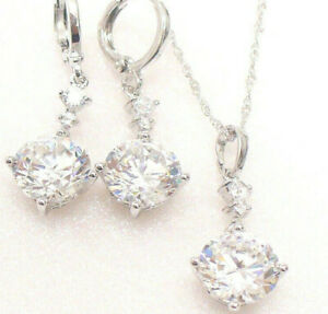 【送料無料】ジュエリー・アクセサリー ハンギングセットゴールドメッキホワイトジルコンfemme pendantes oreilles ensemble collier plaque or blanc transparent zircone gb
