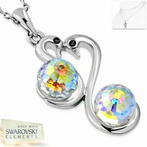 【送料無料】ジュエリー・アクセサリー ネックレスモチーフalliage avec collier en dore blanc a motif de cygne et cristaux
