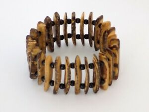 【送料無料】ジュエリー・アクセサリー ブレスレットカフブラウンココナッツビーズベージュブラックビーズbracelet manchette perles de coco marron beige perles noires