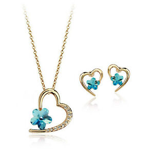 【送料無料】ジュエリー・アクセサリー ジュエリーファッションゴールドメッキローズハートアンサンブルmode bijoux 18k plaque or rose coeur ensemble fs078