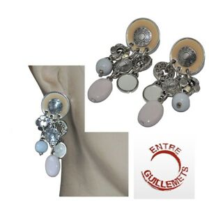 【送料無料】ジュエリー・アクセサリー エントレギレメットイヤリングシルバーメッキエナメルパールジュエルentre guillemets boucles doreilles plaque argent email perle bijou
