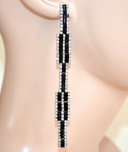 【送料無料】ジュエリー・アクセサリー イヤリングラインストーンペンダントセレモニーboucles doreille noires femme strass cristaux pendantes ceremonie cadeau l10