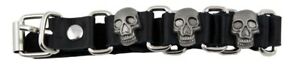 【送料無料】ジュエリー・アクセサリー ブラックレザーブレスレットデスヘッドbracelet cuir noir tete de mort