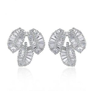 【送料無料】ジュエリー・アクセサリー イヤリングクリスチチップリーフツリーローコートゴールドメッキホワイトboucles doreilles clous puces feuille arbre loquat plaque or cz blanc g6 74