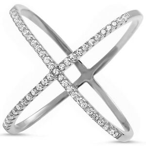 【送料無料】ジュエリー・アクセサリー スターリングシルバーマルチカラークロスファッションリングサイズsterling silver womens multi color cz criss cross x fashion ring size 510