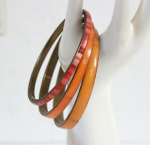 【送料無料】ジュエリー・アクセサリー ヴィンテージイエローオレンジレッドブレスレット3 bracelets rouge orange jaune vintage