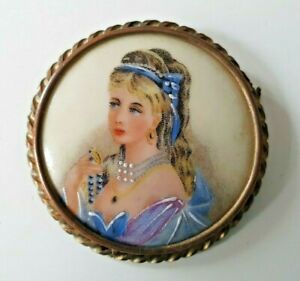 【送料無料】ジュエリー・アクセサリー リモージュブローチbroche porcelaine de limoges femme de qualite vers 1940 15290