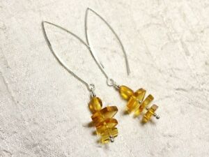 【送料無料】ジュエリー・アクセサリー シルバーイヤリングロングフックナチュラルアンバーハニーboucles doreilles argent 925 longs crochets et ambre naturelle miel 712mm