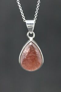 【送料無料】ジュエリー・アクセサリー ストロベリークォーツマッシブシルバーペンダントfraise quartz pendentif argent massif~ 256911