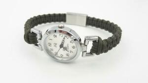 【送料無料】ジュエリー・アクセサリー シルバーメタルパラコードブレスレットmontre en metal argente, bracelet en paracorde
