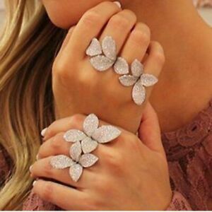 【送料無料】ジュエリー・アクセサリー ファッションリングパイエットリングジルコネbague fleur mode de luxe floral paillettes anneaux aaa zircone pour femmes
