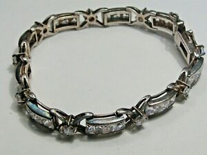 【送料無料】ジュエリー・アクセサリー ヴィンテージシルバースターリングジルコネテニスブレスレットvintage magnifique argent sterling zircone tennis bracelet 36 de cz 75 , 203