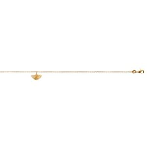 【送料無料】ジュエリー・アクセサリー アンクルブレスレットメッキゴールドチェーンメッシュkbc bracelet de cheville plaque or chaine maille forcat 08mm ginko 14x10mm