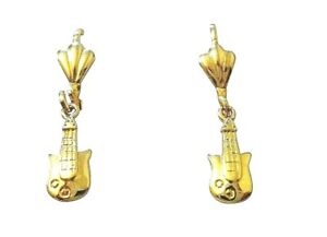 【送料無料】ジュエリー・アクセサリー ゴールドメッキイヤリングギターモデルboucles doreilles en plaque or guitare modele exclusif