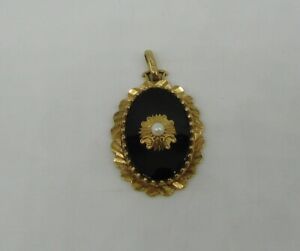 【送料無料】ジュエリー・アクセサリー メッキメッキペンダントフランスペンダントancien pendentif plaque or et onyx french pendant gold plated and onyx