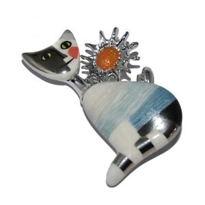【送料無料】ジュエリー・アクセサリー マイスターゲーベルオリジナルブローチメッキr wachtmeister et goebel broche originale plaque argent chat porcelaine bijou
