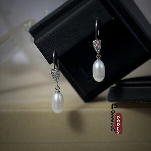 【送料無料】ジュエリー・アクセサリー イヤリングオブカルチャーシルバードロップマッシブboucles doreilles perle de culture goutte blanc argent massif 925 14mm tz2 b21