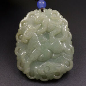 【送料無料】ジュエリー・アクセサリー モンキーグレードナチュラルグリーンジェイドジェイドcertified grade a 100 natural green jadeite jade pendant monkey amp; horse