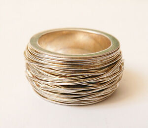 【送料無料】ジュエリー・アクセサリー シルバーメタルリングリングジュエルワイヤーbague chevaliere en metal argente signe ccb ring bijou fil de fer 22,052円