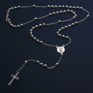 【送料無料】ジュエリー・アクセサリー シルバースターリングパールチャペルネックレスドロップ26 argent sterling 4mm perle chapelet collier wreligieux charme amp; goutte