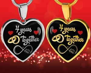 【送料無料】ジュエリー・アクセサリー パーソナライズpersonalized engraved 4th wedding anniversary gift for her, married for 4 years