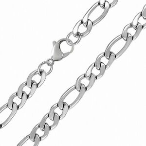 【送料無料】ジュエリー・アクセサリー フィガロステンレスリンクチェーンマスケットchaine a maillons figaro en acier inoxydable avec fermoir mousqueton l59cm w