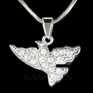 【送料無料】ジュエリー・アクセサリー クリスタルスワロフスキーネックレススピリットジュエリーpaix colombe avec cristal swarovski pigeon oiseau collier gratuit spirit bijoux|hokushin