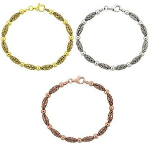 【送料無料】ジュエリー・アクセサリー シルバースターリングパールブレスレットイタリア178cm argent sterling ondule filigrane perle bracelet, fabrique en italie