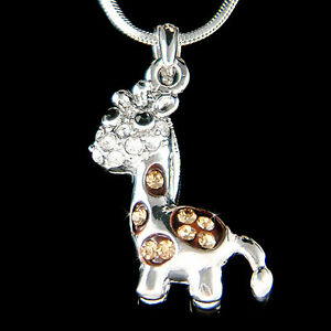 【送料無料】ジュエリー・アクセサリー クリスタルスワロフスキーサファリネックレスブラウンキリンmarron girafe avec cristal swarovski safari zoo animal filles collier