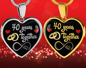 【送料無料】ジュエリー・アクセサリー パーソナライズpersonalized engraved 40th wedding anniversary gift for her, married 40 years