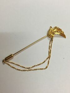 【送料無料】ジュエリー・アクセサリー ヴィンテージピンメッキゴールドvintage belle broche epinglette plaque or epoque 50s