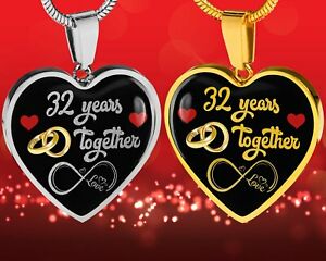 【送料無料】ジュエリー・アクセサリー パーソナライズpersonalized engraved 32nd wedding anniversary gift for her, married 32 years