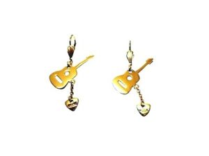 【送料無料】ジュエリー・アクセサリー ゴールドメッキイヤリングギターboucles doreilles en plaque or guitare