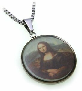 【送料無料】ジュエリー・アクセサリー モナリザペンダントスチールチェーンステンレスヴェネツィアチェーンpendentif mona lisa avec chaine acier inox image venezia chaine|hokushin