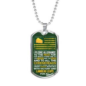 【送料無料】ジュエリー・アクセサリー グリーンベイファンチーズヘッドスチールカラーゴールドvert bay eventail cadeau pledge cheeseheads collier acier inoxydable ou 18k or t