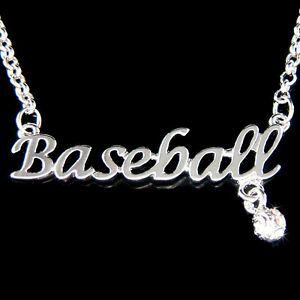 【送料無料】ジュエリー・アクセサリー クリスタルスワロフスキーソフトボールママスポーツチームコリアーナインbaseball mots avec cristal swarovski softball maman sports equipe collier neuf
