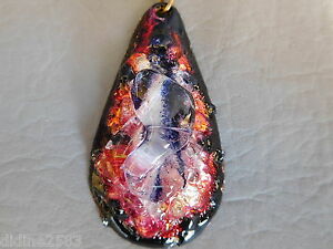 【送料無料】ジュエリー・アクセサリー リモージュエマルスブラックグラスパテオレンジローズエナメルr ledet limoges pendentif emaux pate de verre noir orange rose enamel pendant