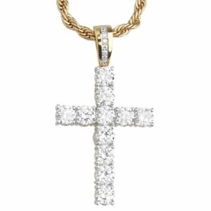 【送料無料】ジュエリー・アクセサリー アイスアウトブリングテニスペンダントジルコネゴールデンクロスiced out bling tennis pendentif zircone croix dore