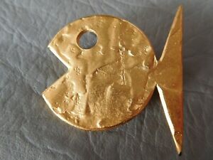 【送料無料】ジュエリー・アクセサリー ベレベレブローチメッキブローチbiche de bere broche etain plaque doree or animal poisson femme fish pin brooch