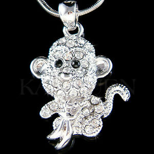 【送料無料】ジュエリー・アクセサリー クリスタルスワロフスキーチンパンジージュエリーネックレスadorable singe ~ avec cristal swarovski chimpanze collier bijoux|hokushin