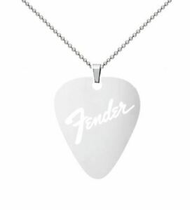【送料無料】ジュエリー・アクセサリー シルバーメタルペンダントフェンダーロゴステンレススチールcollier pendentif metal argente gravure logo fender stainless steel