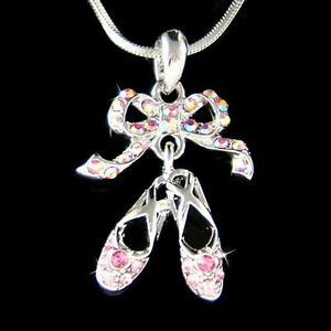 【送料無料】ジュエリー・アクセサリー クリスタルスワロフスキーバレエダンスネックレスピンクバレリーナスリッパdelicat rose ballerine pantoufles avec cristal swarovski ballet danse collier 22,350円