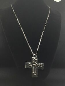 【送料無料】ジュエリー・アクセサリー ロングコリアーレサイクリッククロスジーザスアーティスティックオリジナルアイアンlong collier reminiscence croix jesus artistique original fer