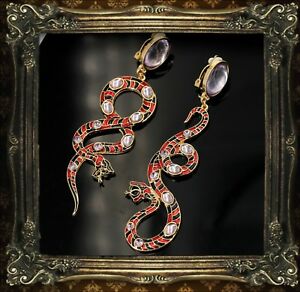 【送料無料】ジュエリー・アクセサリー クリップメッキゴールドレッドグレーサーペントロングペンダンテboucles doreilles clip plaque or rouge gris serpent email longue pendante qd3 20,860円