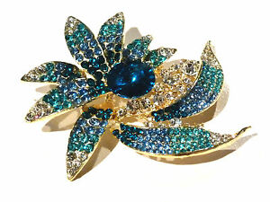 【送料無料】ジュエリー・アクセサリー ジュエルブローチクリスタルフラワーブローチbijou alliage dore broche fleur cristal multicolores brooch