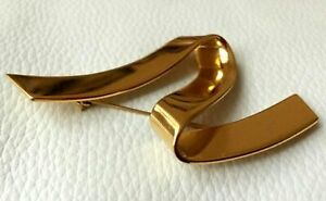 【送料無料】ジュエリー・アクセサリー モネラインブローシュmagnifique broche signe monet dore ligne fluide 7,5cm neuf