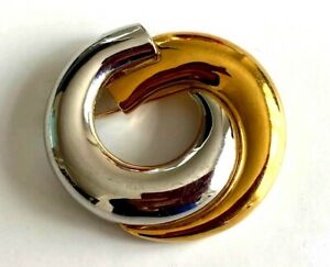 【送料無料】ジュエリー・アクセサリー ゴールドヴィンテージシルバーサークルアブストトサークルbroche vintage dore argente cercle abstrait etat neuf 5,7cm