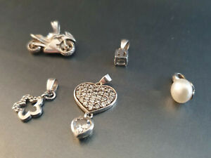 【送料無料】ジュエリー・アクセサリー ペンダントlot de 5 pendentifs en argent